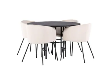 Copenhagen Matgrupp 115 cm Rund med 4 Berit stolar - Beige - Products - Möbler - Bord & matgrupp - Matgrupp