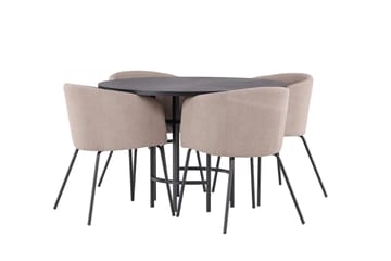 Copenhagen Matgrupp 115 cm Rund med 4 Berit stolar - Beige - Products - Möbler - Bord & matgrupp - Matgrupp