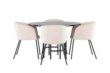 Copenhagen Matgrupp 115 cm Rund med 4 Berit stolar - Beige - Products - Möbler - Bord & matgrupp - Matgrupp