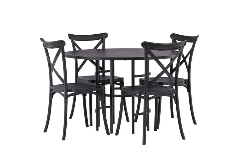 Copenhagen Matgrupp 115 cm Rund med 4 Crosett stolar - Svart - Products - Möbler - Bord & matgrupp - Matgrupp