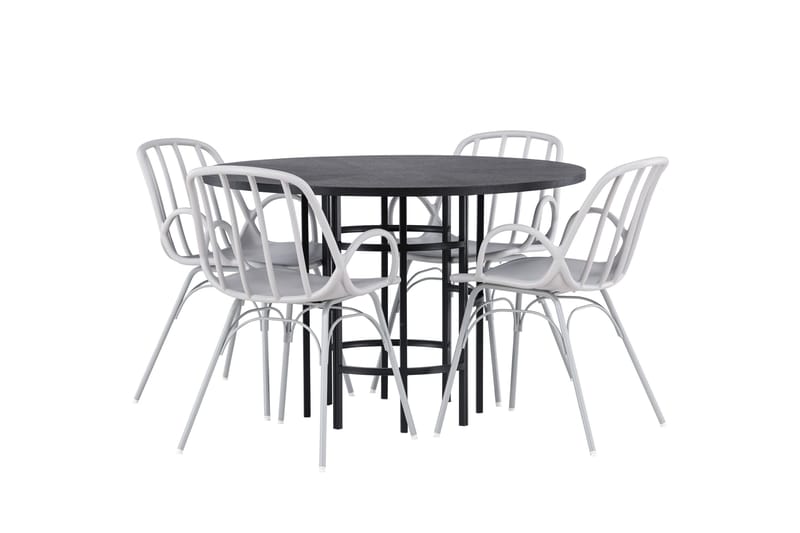 Copenhagen Matgrupp 115 cm Rund med 4 Dyrön stolar - Svart - Products - Möbler - Bord & matgrupp - Matgrupp