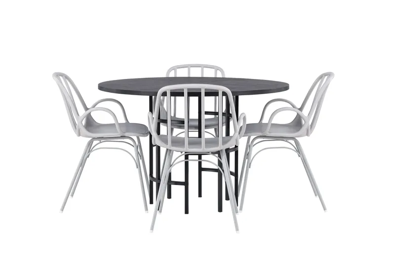 Copenhagen Matgrupp 115 cm Rund med 4 Dyrön stolar - Svart - Products - Möbler - Bord & matgrupp - Matgrupp