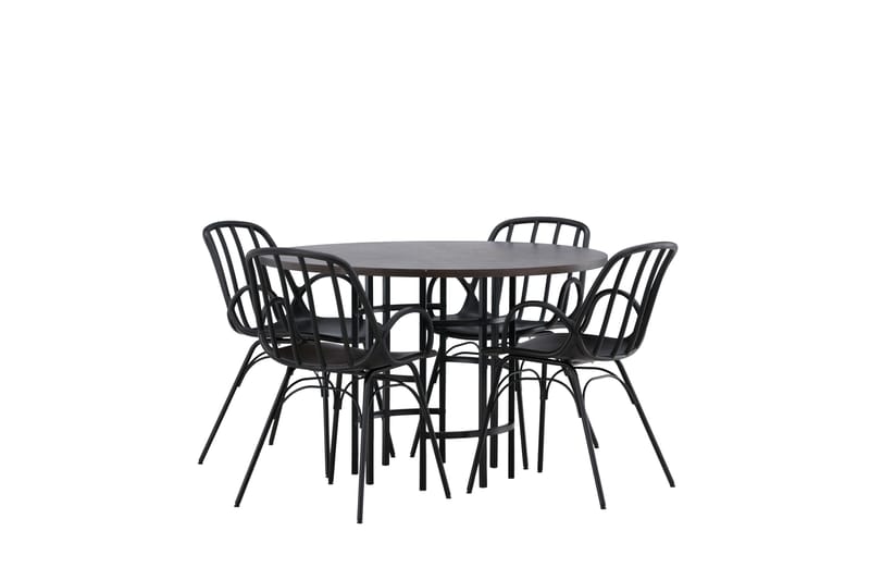 Copenhagen Matgrupp 115 cm Rund med 4 Dyrön stolar - Svart - Products - Möbler - Bord & matgrupp - Matgrupp
