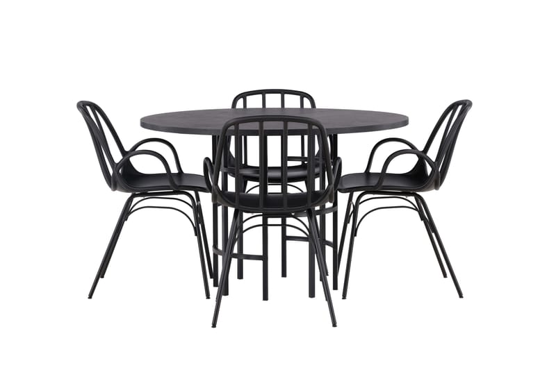 Copenhagen Matgrupp 115 cm Rund med 4 Dyrön stolar - Svart - Products - Möbler - Bord & matgrupp - Matgrupp