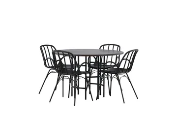 Copenhagen Matgrupp 115 cm Rund med 4 Dyrön stolar - Svart - Products - Möbler - Bord & matgrupp - Matgrupp