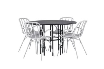 Copenhagen Matgrupp 115 cm Rund med 4 Dyrön stolar - Svart - Products - Möbler - Bord & matgrupp - Matgrupp