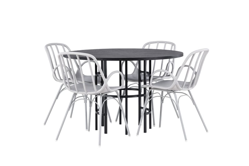 Copenhagen Matgrupp 115 cm Rund med 4 Dyrön stolar - Svart - Products - Möbler - Bord & matgrupp - Matgrupp
