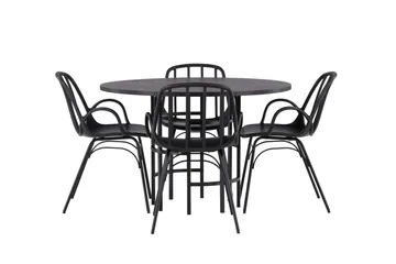 Copenhagen Matgrupp 115 cm Rund med 4 Dyrön stolar - Svart - Products - Möbler - Bord & matgrupp - Matgrupp