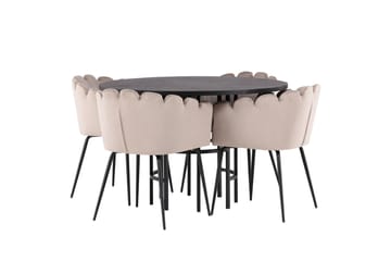 Copenhagen Matgrupp 115 cm Rund med 4 Limhamn stolar - Beige - Products - Möbler - Bord & matgrupp - Matgrupp