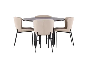 Copenhagen Matgrupp 115 cm Rund med 4 Modesto stolar - Mörkgrå - Products - Möbler - Bord & matgrupp - Matgrupp