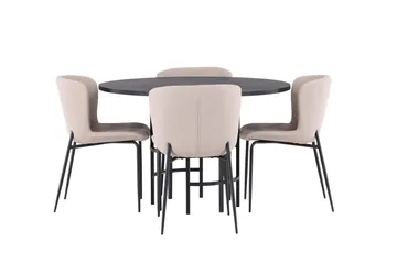 Copenhagen Matgrupp 115 cm Rund med 4 Modesto stolar - Svart - Products - Möbler - Bord & matgrupp - Matgrupp