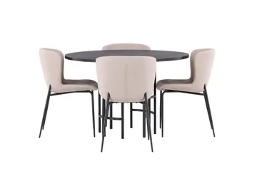 Copenhagen Matgrupp 115 cm Rund med 4 Modesto stolar - Svart - Products - Möbler - Bord & matgrupp - Matgrupp