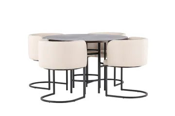 Copenhagen Matgrupp 115 cm Rund med 4 Simrishman stolar - Beige - Products - Möbler - Bord & matgrupp - Matgrupp