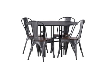 Copenhagen Matgrupp 115 cm Rund med 4 Tempe stolar - Svart - Products - Möbler - Bord & matgrupp - Matgrupp