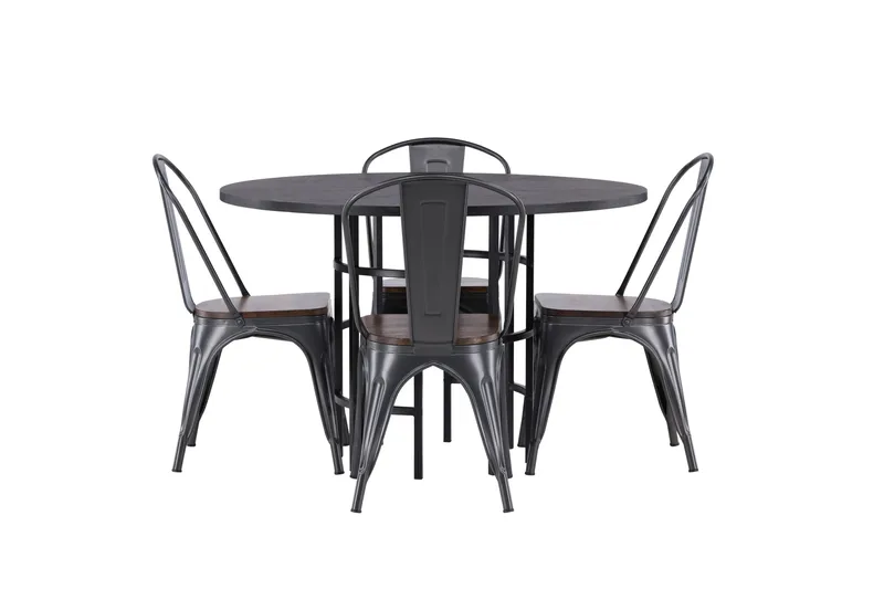 Copenhagen Matgrupp 115 cm Rund med 4 Tempe stolar - Svart - Products - Möbler - Bord & matgrupp - Matgrupp