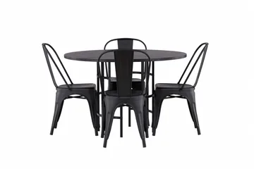 Copenhagen Matgrupp 115 cm Rund med 4 Tempe Stolar - Svart - Products - Möbler - Bord & matgrupp - Matgrupp