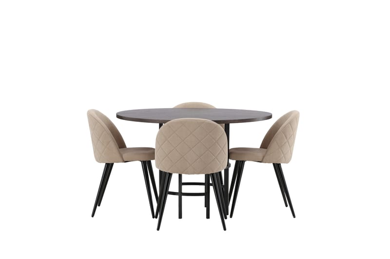 Copenhagen Matgrupp 115 cm Rund med 4 Velvet stolar - Beige - Products - Möbler - Bord & matgrupp - Matgrupp