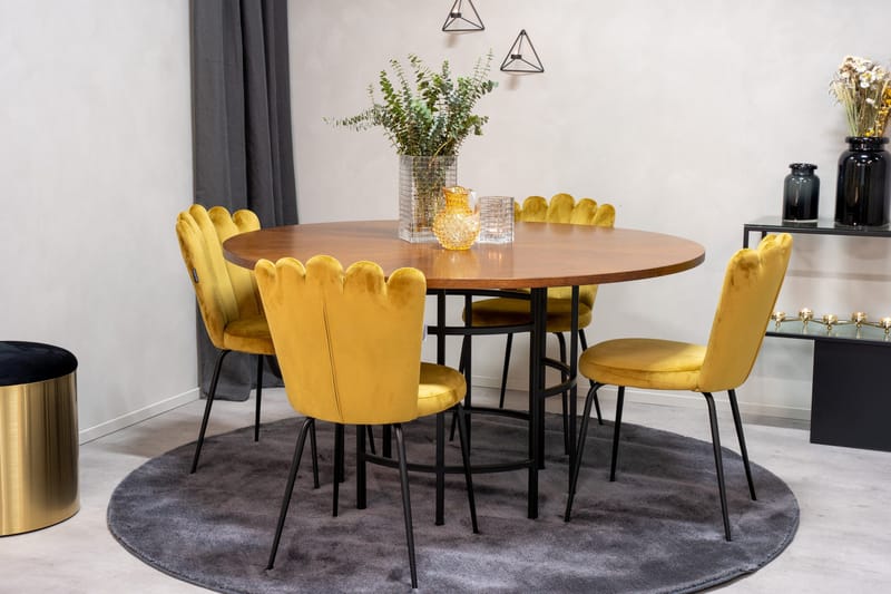 Copenhagen Matgrupp 140 cm Rund med 4 Limhamn stolar - Svart - Products - Möbler - Bord & matgrupp - Matgrupp