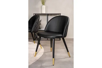 Copenhagen Matgrupp med 6 Valera Matstolar Mässing/Svart - Furniture Fashion - Products - Möbler - Bord & matgrupp - Matgrupp