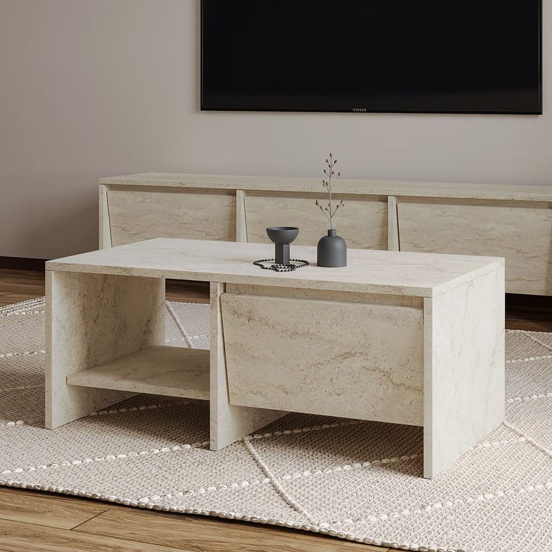 Crala Soffbord 90x35x45 cm - Travertin - Products - Möbler - Bord & matgrupp - Soffbord