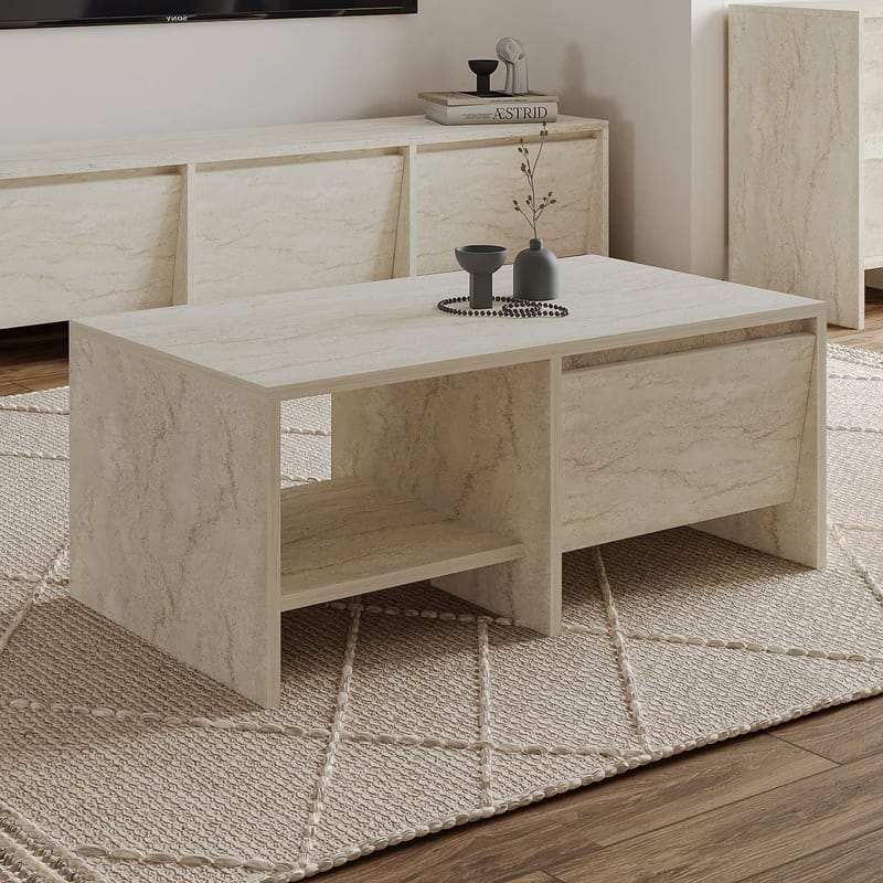 Crala Soffbord 90x35x45 cm - Travertin - Products - Möbler - Bord & matgrupp - Soffbord