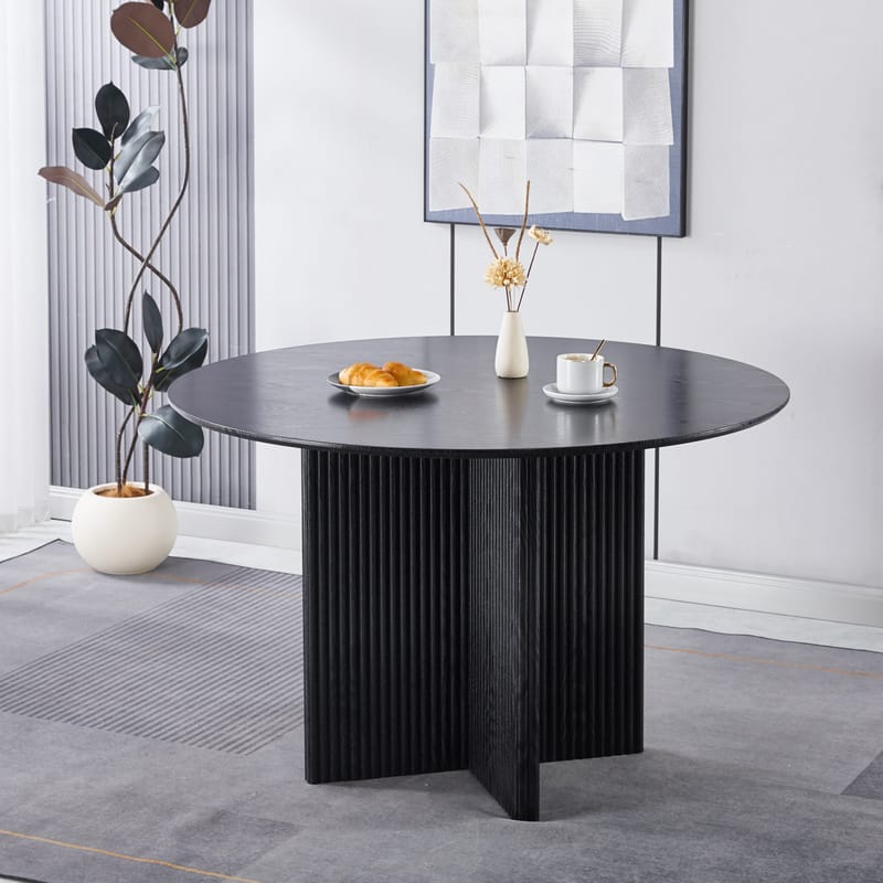 Crossby runt matbord Ø120 cm - Svartbetsad ek - Svartbetsad ek - Products - Möbler - Bord & matgrupp - Matbord & köksbord