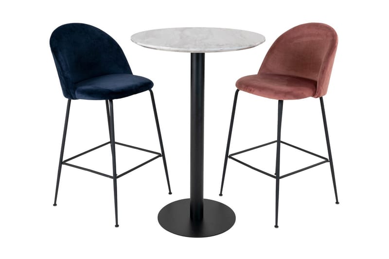 Daddeli Barbord 70 cm Rund - Vit/Gr å/Svart - Products - Möbler - Bord & matgrupp - Barbord & ståbord