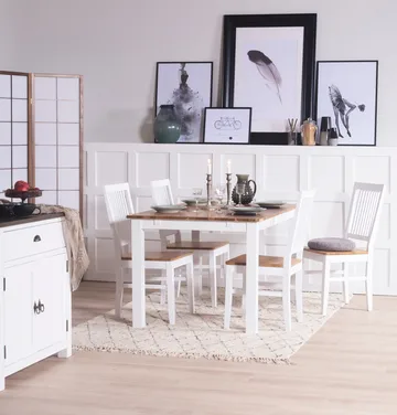 Dalarös matbord 140 cm - vit / oljad ek - Vit / Oljad ek - Products - Möbler - Bord & matgrupp - Matbord & köksbord