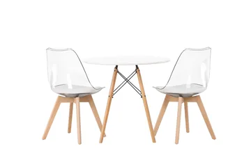 Danburi Matgrupp 60 cm Rund med 2 Edvin stolar - Vit - Products - Möbler - Bord & matgrupp - Matgrupp