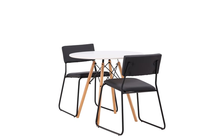 Danburi Matgrupp 60 cm Rund med 2 Kenth Stolar - Svart - Products - Möbler - Bord & matgrupp - Matgrupp