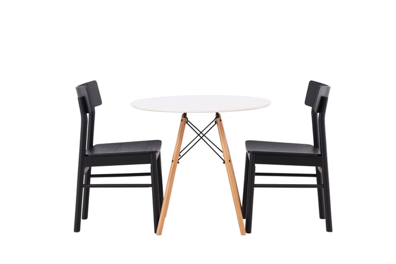 Danburi Matgrupp 60 cm Rund med 2 Montros stolar - Svart - Products - Möbler - Bord & matgrupp - Matgrupp
