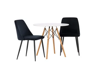 Danburi Matgrupp 60 cm Rund med 2 Night stolar - Svart - Products - Möbler - Bord & matgrupp - Matgrupp