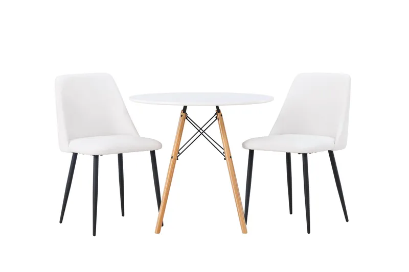 Danburi Matgrupp 60 cm Rund med 2 Night stolar - Vit - Products - Möbler - Bord & matgrupp - Matgrupp