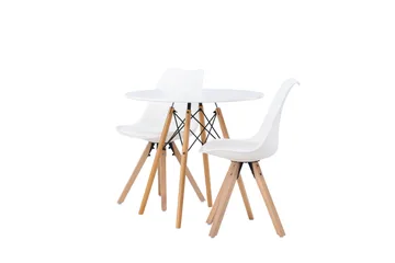 Danburi Matgrupp  60 cm Rund med 2 Zeno stolar - Vit - Products - Möbler - Bord & matgrupp - Matgrupp