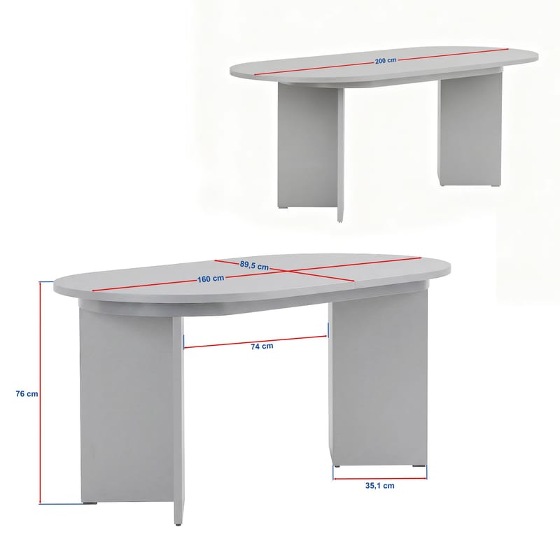 Dano Förlängningsbart Ovalt Matbord 160-200x90 cm i Trä med valnötsutseende - Brun - Products - Möbler - Bord & matgrupp - Matbord & köksbord