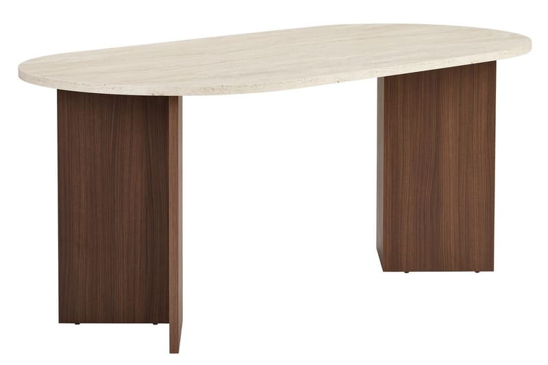 Dano Matbord 180 cm Oval - Travertin och valnöt - Products - Möbler - Bord & matgrupp - Matbord & köksbord