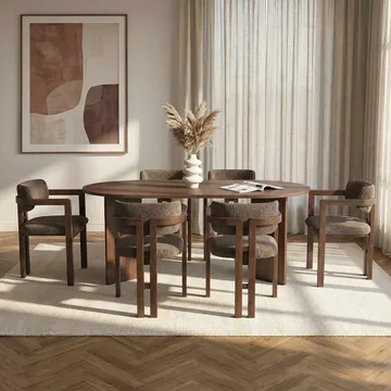 Dano Matbord med 6 Bonavista Stolar - Milano Valnöt, Mörk valnöt, Brun - Products - Möbler - Bord & matgrupp - Matgrupp