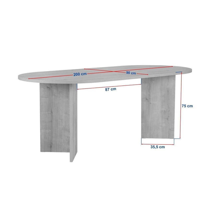 Dano Matbord Oval 200 cm - Taupe - Products - Möbler - Bord & matgrupp - Matbord & köksbord