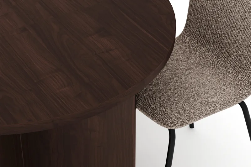 Dano Oval Matgrupp 180 cm – Matbord med 6 Katy Matstolar med Trä- och Valnötsutseende - Brun|Greige - Products - Möbler - Bord & matgrupp - Matgrupp