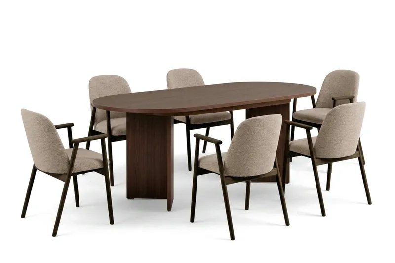 Dano Utdragbart Matbord 160-200 cm med 6 Reciclar Matstolar