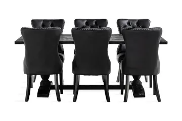 Dijon Matgrupp 200 cm inkl 6 Bergviken Stolar Konstläder - Brun - Products - Möbler - Bord & matgrupp - Matgrupp