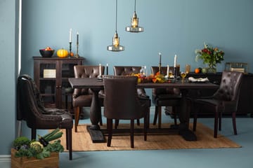 Dijon Matgrupp 200 cm med 6 Tuva Fåtölj - Vintage Trä / Brun Pu - Products - Möbler - Bord & matgrupp - Matgrupp