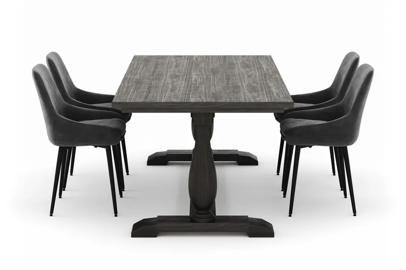 Dijon Matgrupp 200x100cm med 4 Alsarp Matstolar - Brun - Products - Möbler - Bord & matgrupp - Matgrupp