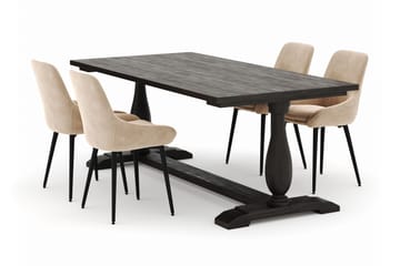 Dijon Matgrupp 200x100cm med 4 Alsarp Matstolar - Brun - Products - Möbler - Bord & matgrupp - Matgrupp