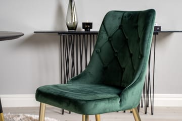 Dipp Matgrupp 115 cm Rund med 4 Velvet Deluxe stolar - Svart/Guld - Products - Möbler - Bord & matgrupp - Matgrupp