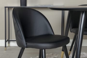 Dipp Matgrupp 115 cm Rund med 4 Velvet stolar - Svart/Guld - Products - Möbler - Bord & matgrupp - Matgrupp