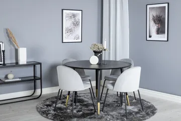 Dipp Matgrupp 115 cm Rund med 4 Wrinkles stolar - Svart/Guld - Products - Möbler - Bord & matgrupp - Matgrupp