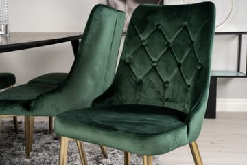 Dipp Matgrupp 180 cm Rektangulär med 6 Velvet Deluxe stolar - Svart/Guld - Products - Möbler - Bord & matgrupp - Matgrupp