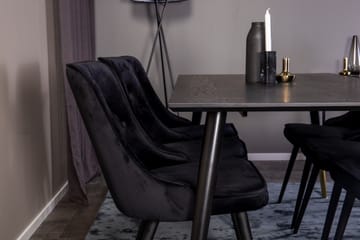 Dipp Matgrupp 180 cm Rektangulär med 6 Velvet Deluxe stolar - Svart/Guld - Products - Möbler - Bord & matgrupp - Matgrupp