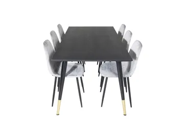 Dipp Matgrupp 180 cm Rektangulär med 6 Polar stolar - Svart/Guld - Products - Möbler - Bord & matgrupp - Matgrupp
